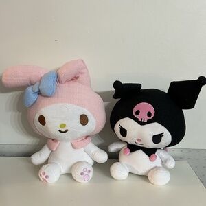 Sanrio Kuromi and My Melody Tweed 15" Plush Lot of 2 | NWT